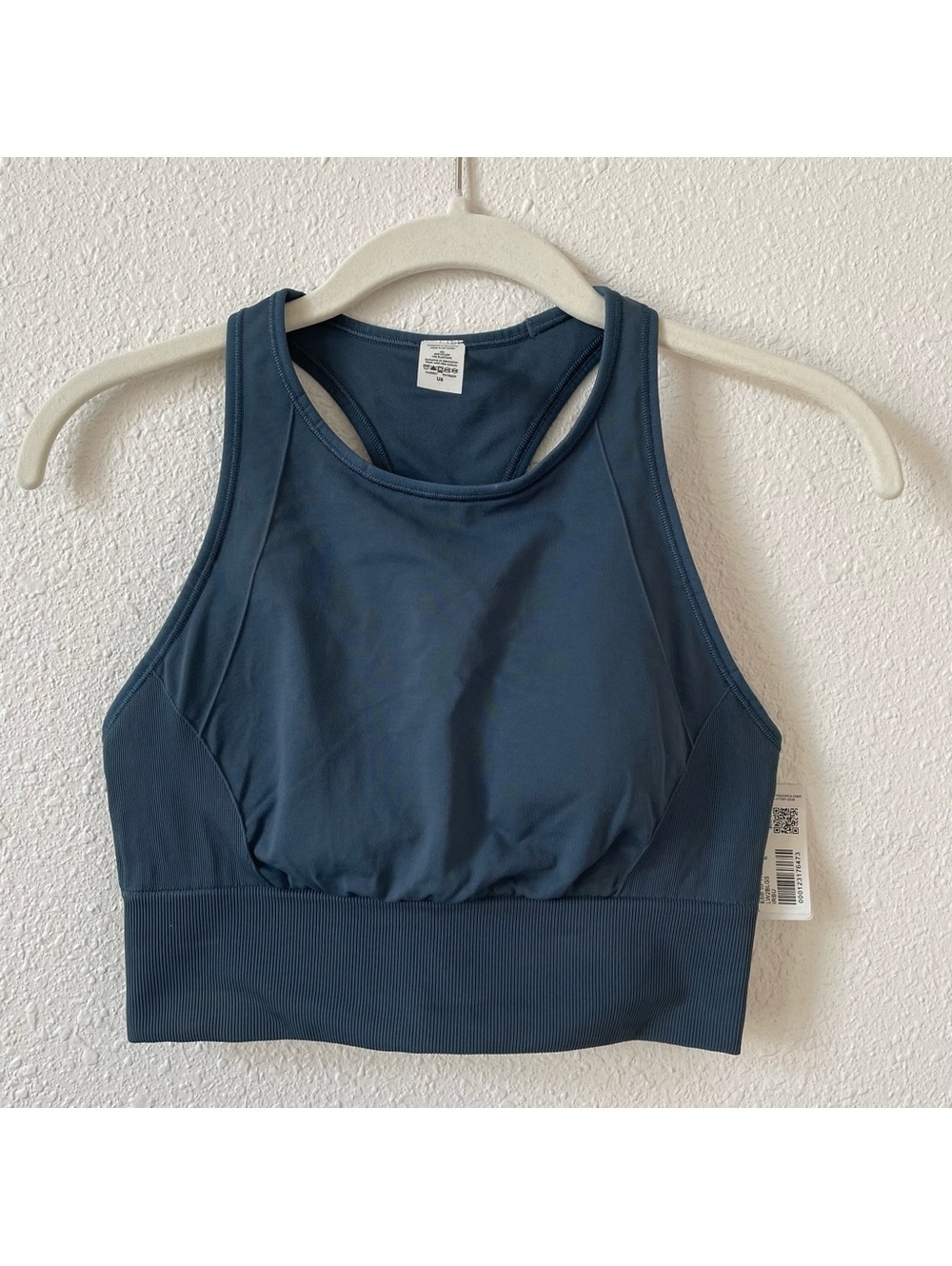 Lululemon Ebb To Train Bra Iron Blue Size 6 Athleisure Activewear Cropped Sporty